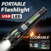 High Power Strong Light Flashlight With Power Display Handheld LED Flashlight With Side Light Powerful LED Flashlight for Campin