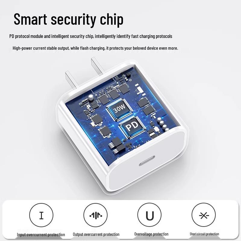 30W Fast Charger for iPhone 12/13/14/15/16 with PD Data Cable