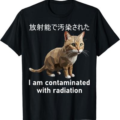 Ik Ben Besmet Met Straling Japanse Kat Meme T-shirt voor Mannen Vrouwen Meisjes Kinderen