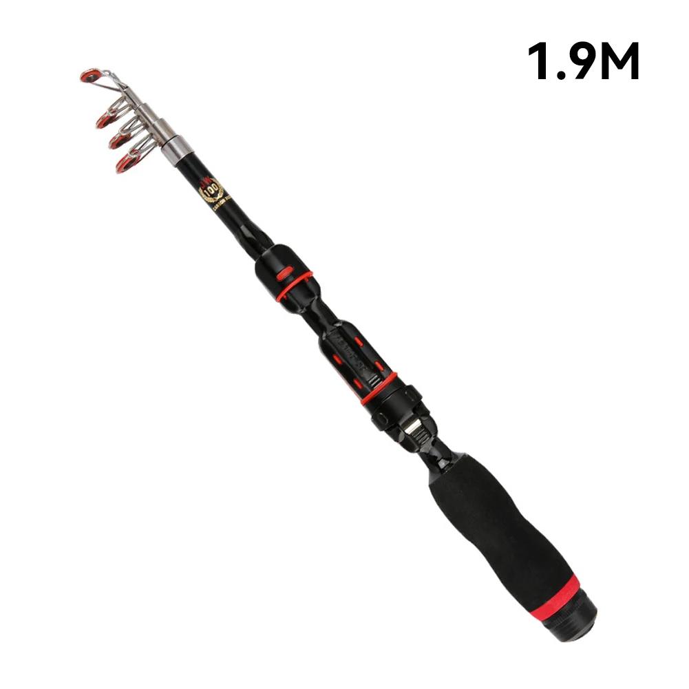 1.0m-2.3m Telescopic Fishing Rod Super Short Mini Glass Fishing Rod Portable Bass Bait Casting Rod for Outdoor Fishing Wholesale