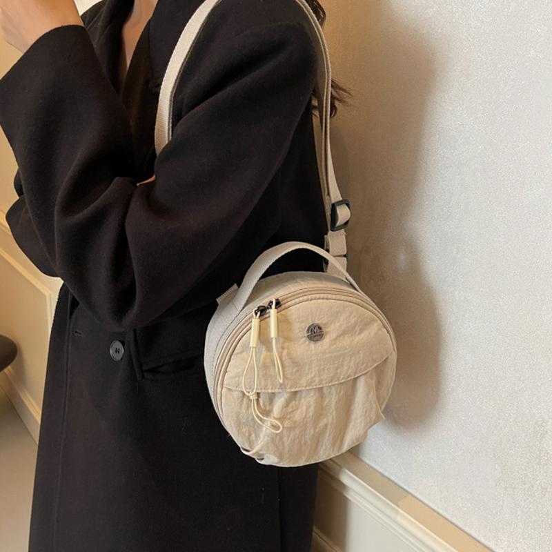 Women's Casual Nylon Crossbody Bag with Adjustable Strap Vintage Solid Color Small Shoulder Bag Polyester Lining for Everyday Use AVE