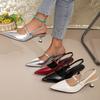 Sandali Baotou a punta alta con tacco alto in stile francese, nuovi per primavera ed estate, décolleté a stiletto in vernice, eleganti scarpe singole