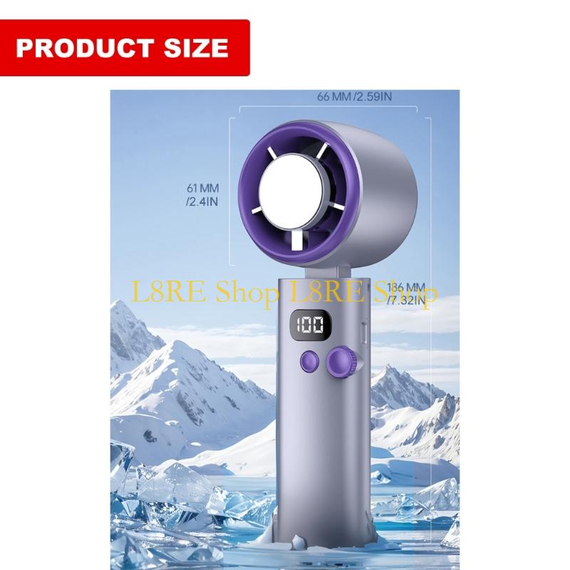 L8RE USB Rechargeable Portable Fan Quiet Handheld Mini Fan 100 Speed Setting Cooling Fan for Travel Office Home Birthday Gift