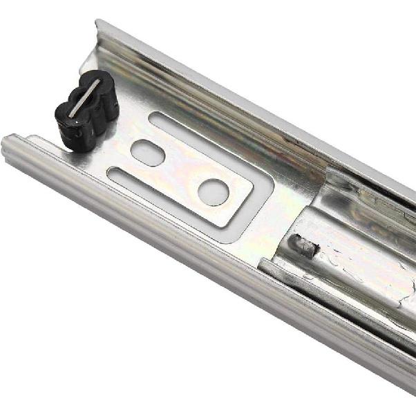 2pcs 5in Metal Drawer Slides 3 Section Ball Bearing Telescopic Drawer Slides Side Mount Full Extension Cabinets Closets Runners Slider Rail