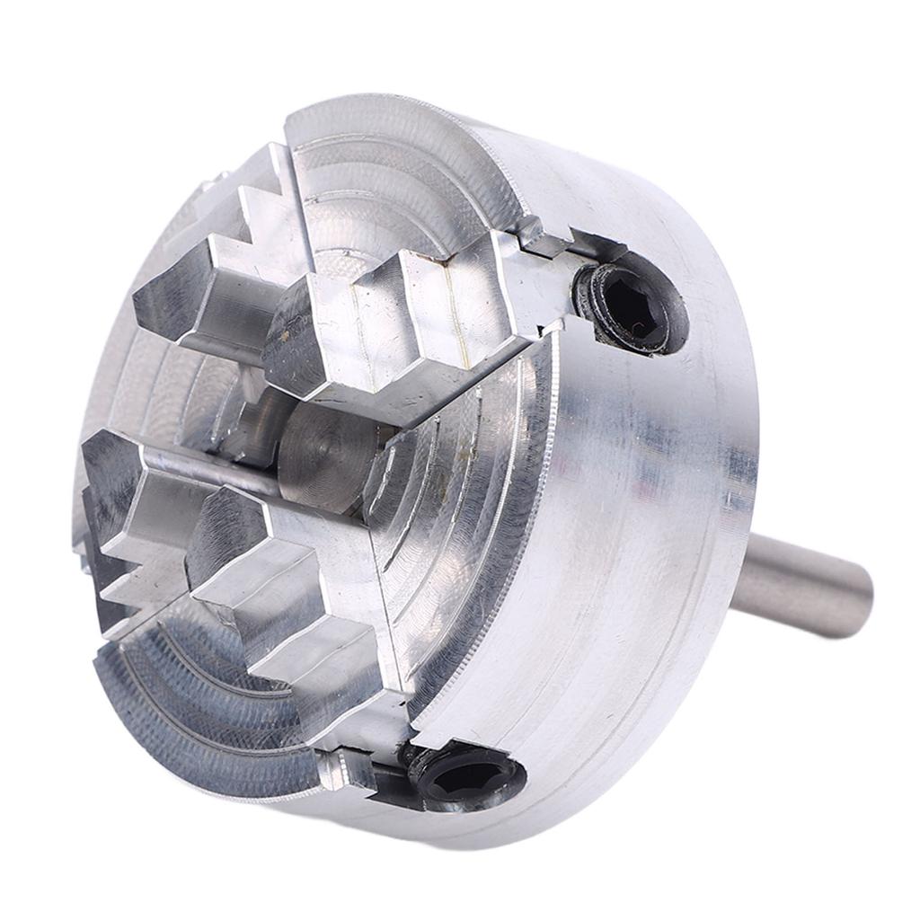 Conjunto de Mandril de Torno de 4 Castanhas Aço Liga Mini Mandril de Torno com Chave de Biela Mandril Auto-Centrante para Torneamento de Madeira Acessório para Torno Elétrico