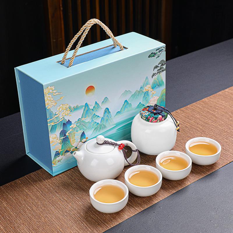Ceramic Kung Fu Tea Set Company Opening Annual Meeting Souvenir Business Gift Printing