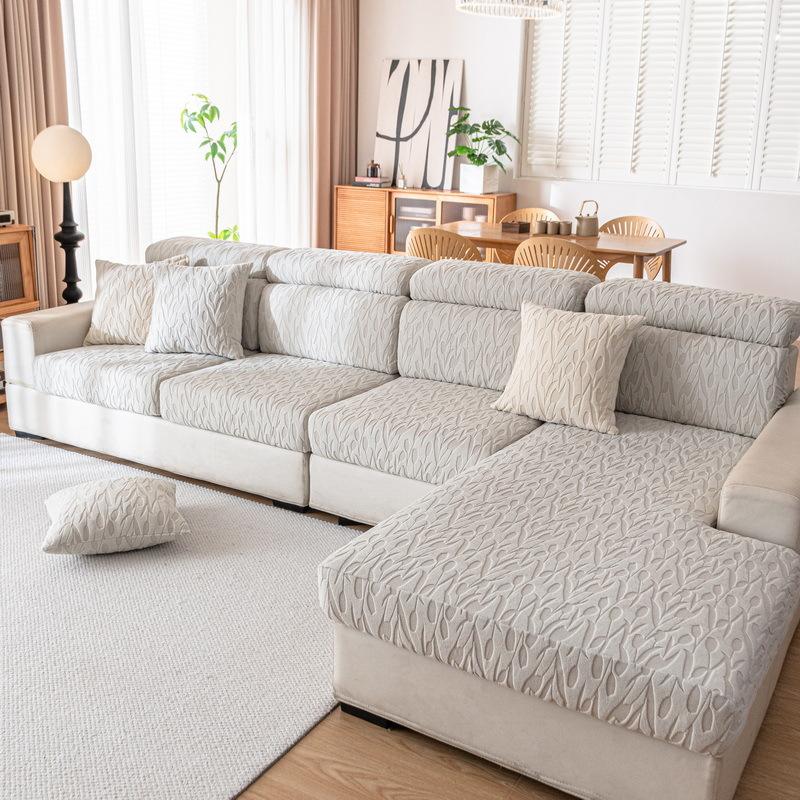 Herbst Dicke Couch Möbelbezug Vollabdeckung Vielseitig Plüschstoff Isoliert Anti-Rutsch Neu Elastisch Sofa Kissenbezug Plus Size (L)-1pc