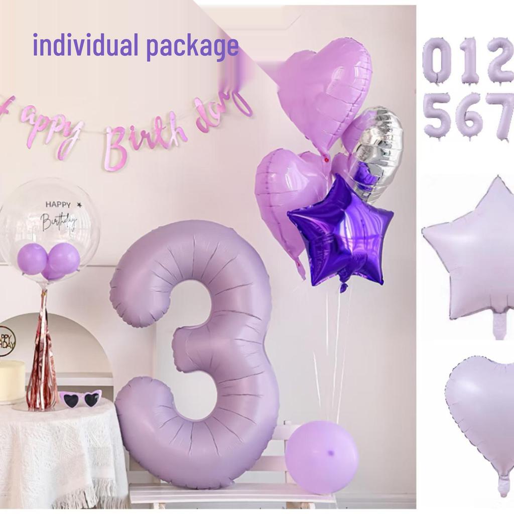 40-Inch Cream & Purple Digital Macaron Taro Balloon for Birthdays, Weddings & Anniversaries