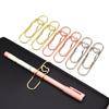 10pcs Paper Fix Clips Paper Clips Colorful Bookmarks Office Multi-functional Pen Holder  Metal