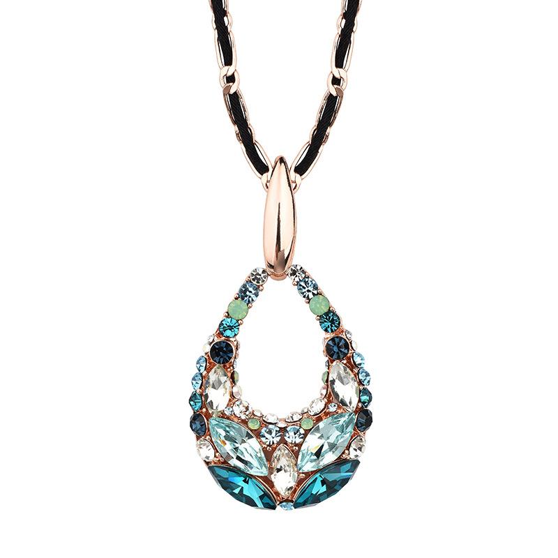 Water Drop Crystal Sweater Chain Long Necklace Versatile Sweater Chain Baroque Necklace Accessories