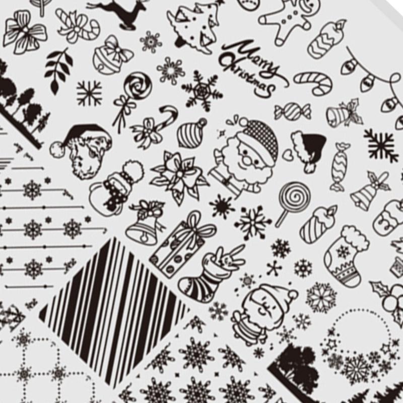 Highly Definition Reindeer Christmas Tree Stencil Rustproof Stainless Steel Manicure Tool