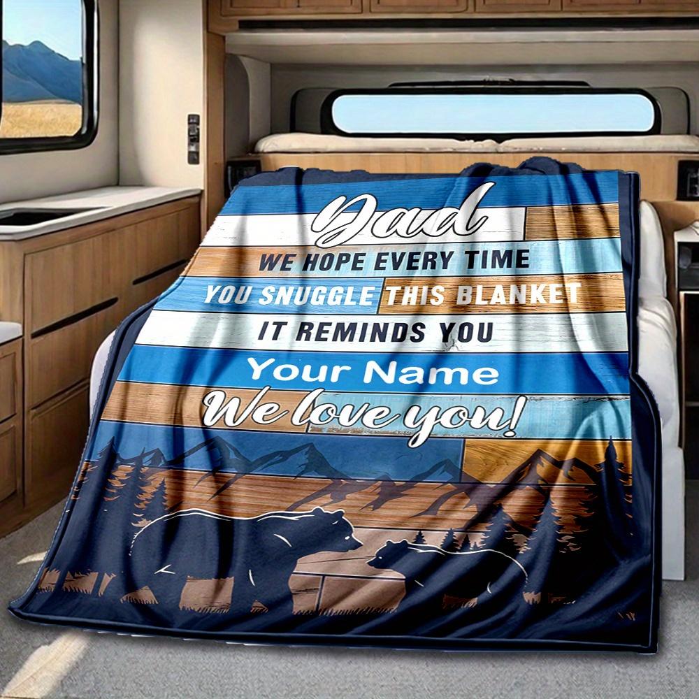 Dad Hero Blanket Personalized Name Soft Comfortable Stylish Blanket Car Blanket Perfect For Travel Camping Outdoor Home Suitable For All Seasons