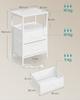 SONGMICS BELLAH Collection LGS302WH03 Bedside Table with Charging Station, Side Table with App Controlled, Adjustable LED Lighting