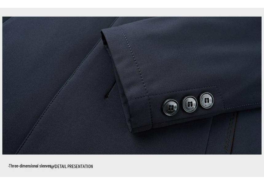 Men's Stylish Single-Breasted Lapel Jacket - Autumn/Winter Business Casual Warm Outerwear for Middle-Aged & Young.