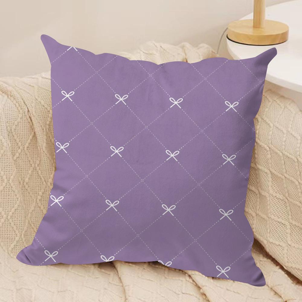 Purple bow Cushion Cover Soft Plush Throw Pillow Cover DoubleSided Printed Cushion Case Cozy Sofa Home Decor