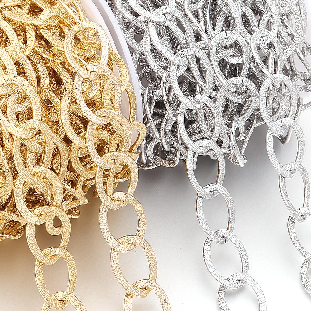 5Yards/Roll 20x16mm Aluminum Chains Metal Twisted Link Chain For Jewelry Making DIY Bracelets Necklace Clothing Bags Accessories