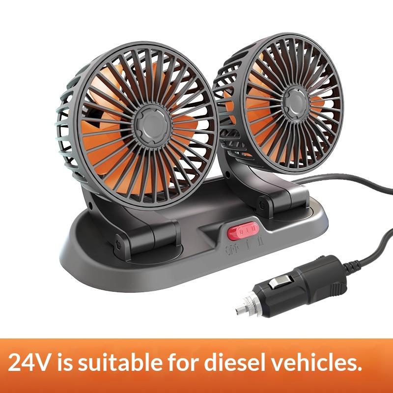Dual Head Car Fan For Back Seat 3 Speeds Usb Car Rear Headrest Fan For Kids Baby Extender Arm 360°Rotatable Air Cooling Fan