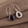 Amethyst Gemstone 925 Sterling Silver Handmade Purple Stone Earrings 1.5" Lightweight Jewelry For Women AEE-2-6