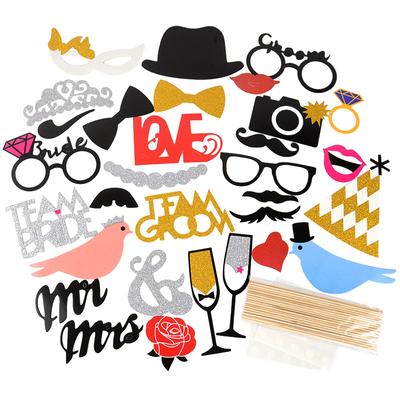 Adereços para cabine de fotos de casamento Equipe Noiva Sr. Sra. DIY Lábios Óculos Chá de panela Decorações para casamento Despedida de solteira Suprimentos para festa de despedida de solteira