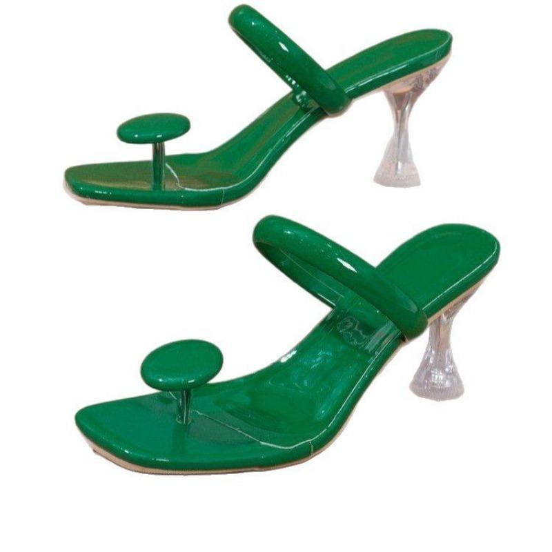 Large-sized Shoes High Heels One-shoulder Sandals Flip-flops and Women's Slippers