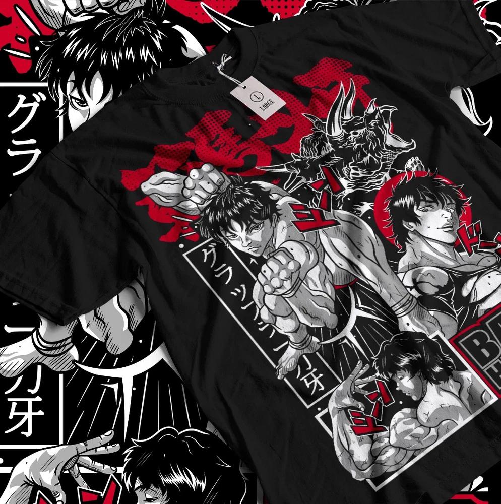 Anime Baki The Grappler Basic Black T Shirt S