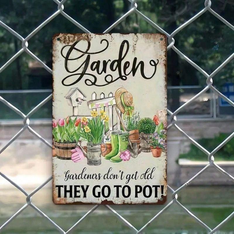 Metal Wall Art Gardening Gift, Patio Garden Decor Sign for Allotment
