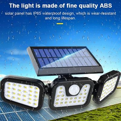 High Brightness Home Solar-Powered Wall Lamp 74LED Angle Adjustable Light Outdoor Waterproof Human