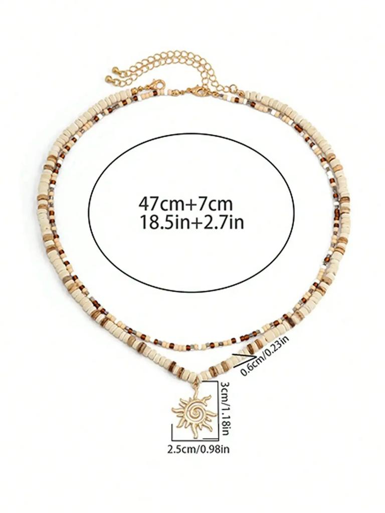 Hot Sale 1set Men's Shell, Surfer, Wood Bead, Coconut Shell Necklace, Beach  for Hawaiian Summer