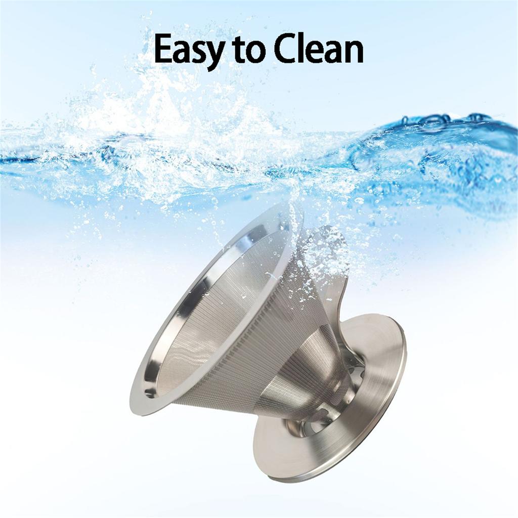 Stainless Steel Coffee Dripper Hand Drip Coffee Maker Stainless Steel Filter Cup Manual Coffee Filter for Home Use