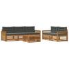Outdoor Sofa Set with Cushions 6 Pcs Natural and Anthracite