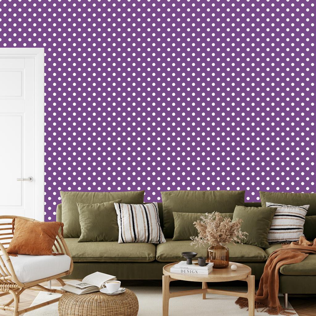 Wallpaper Dots purple, top purple for living room and bedroom 50x1000