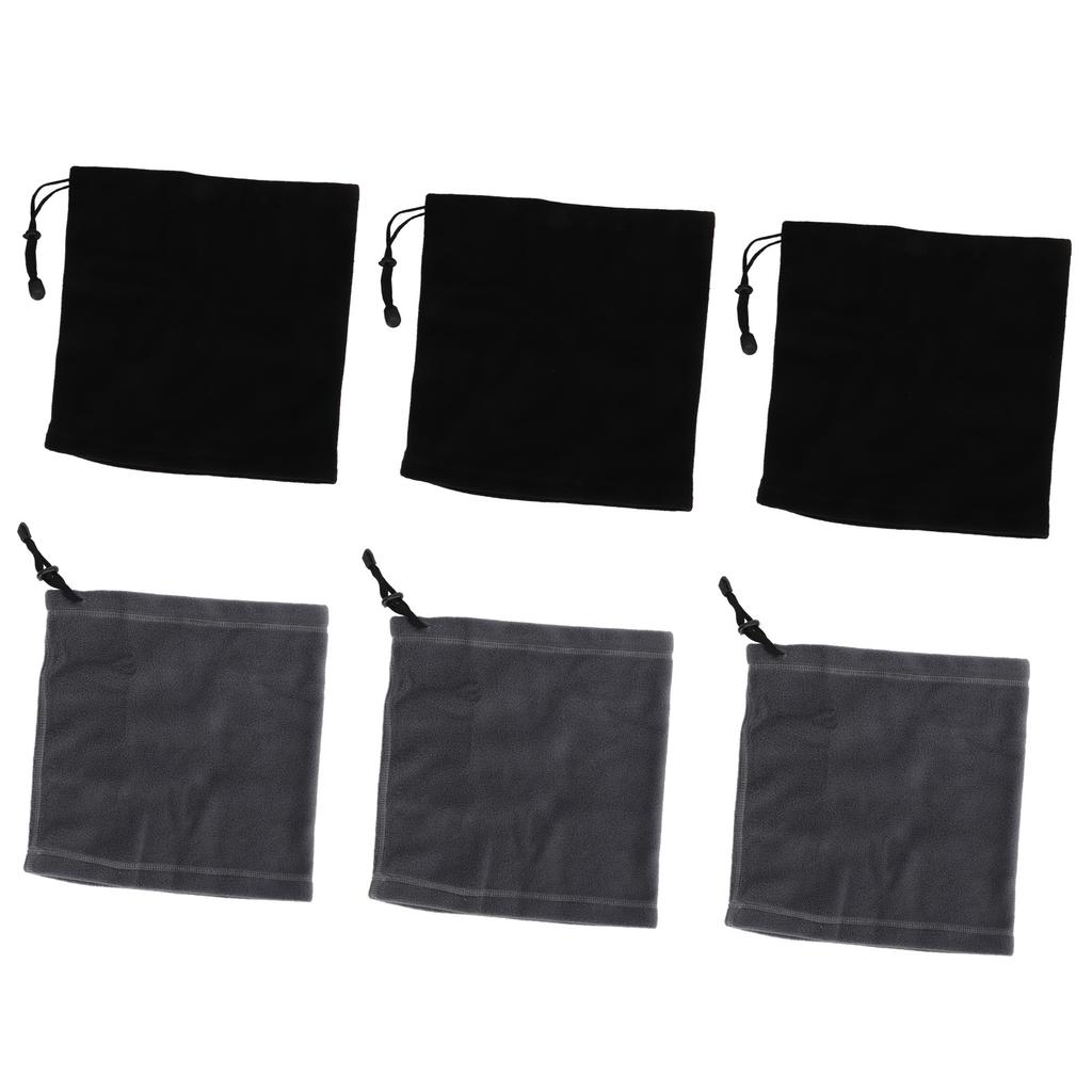 6 Pieces Winter Ski Neck Gaiter Drawstring Neck Warmer Unisex Windproof Thermal Face Scarf for Outdoor Skiing Fishing