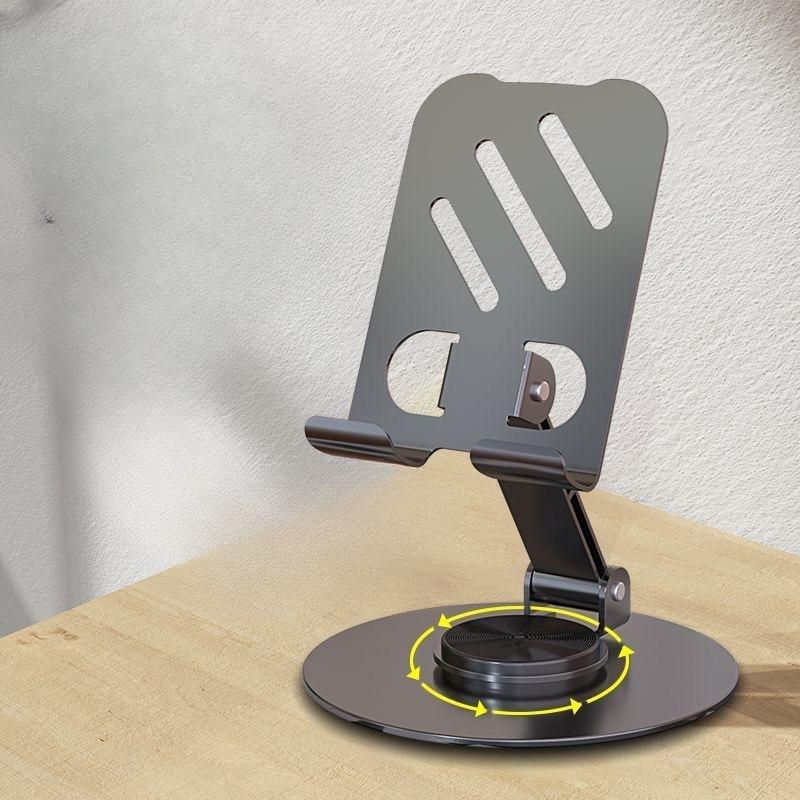 

Mobile Phone Stand 360° Rotating Desktop All-metal Lazy Person Universal Portable Live Streaming TV Series Folding Type ° Rotation серый