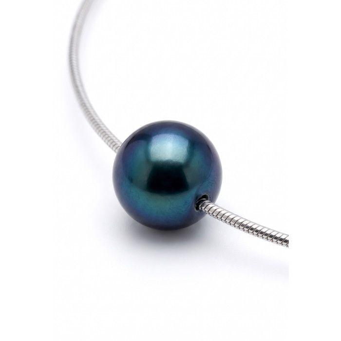 Collier - PEARLS & COLORS - Pearls & Colors - Perle d'eau douce 10-11 mm - Perle noire - Argent 925