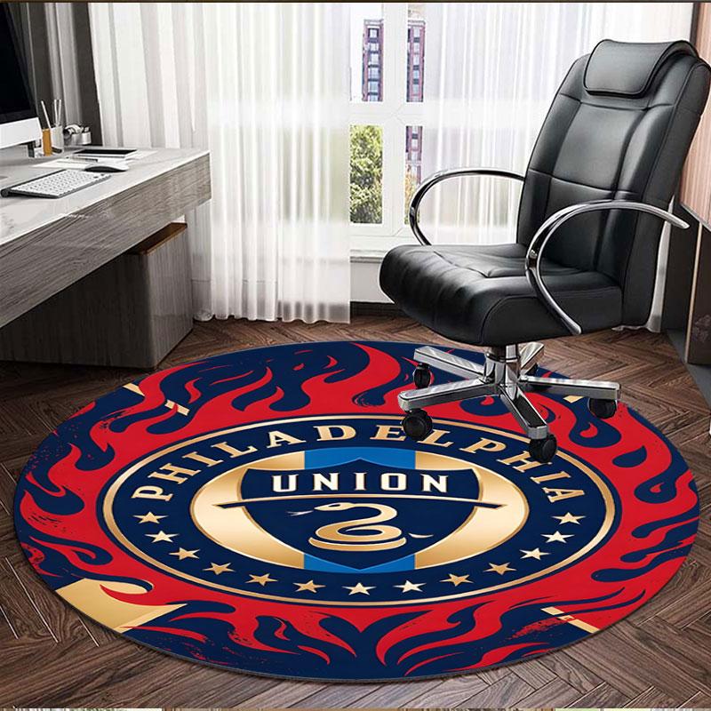 Philips Sports Union Print Round Rug, Washable Floor Carpet, For Entryway Dorm Laundry Room Office Study, Home Decor Birthday Christmas Gift