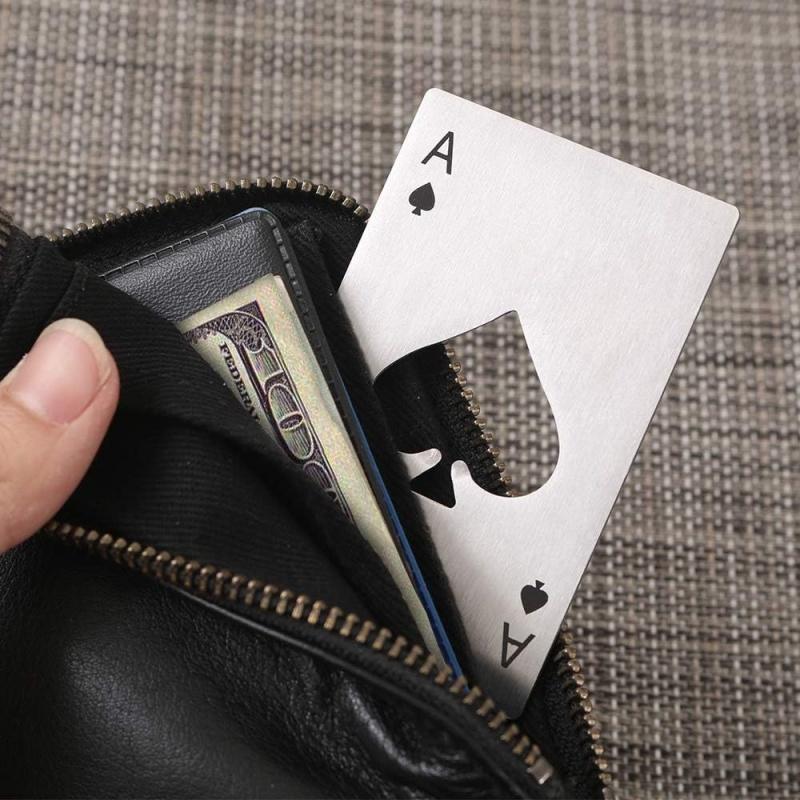 Creative Spades A Bottle Opener Stainless Steel Poker Card Shaped Credit Card Bottle Opener Portable Bar Restaurant Home Tool