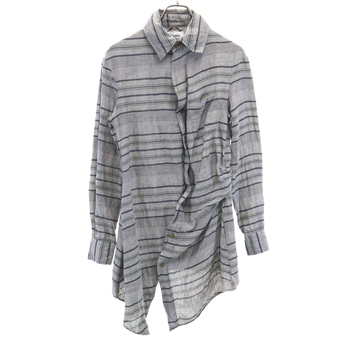 

Vivienne WestwoodMAN Japanese Orb Border Pattern Long sleeve Long shirt Men s Used