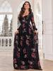 Elegant Long Lace Evening Dress - High-End Party Attire