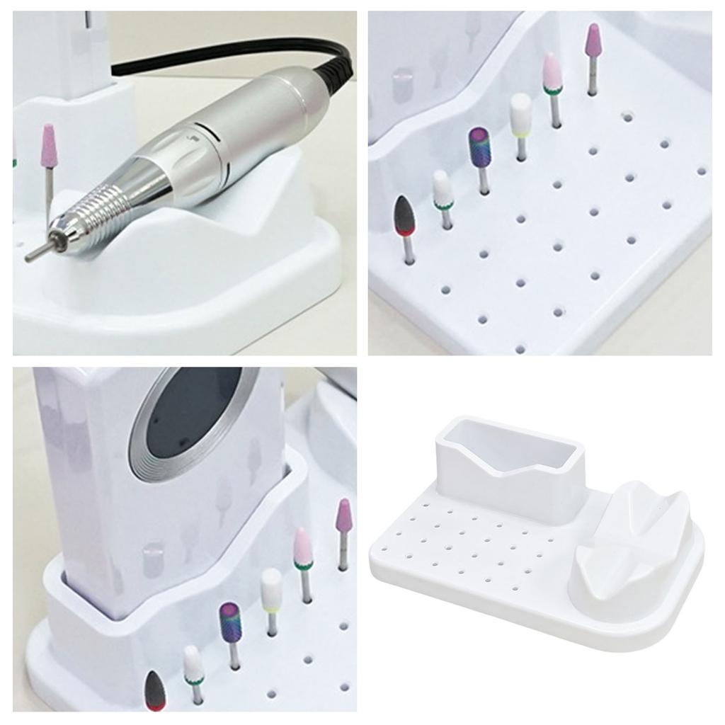 24 Holes Nail Drill Machine & Bits Storage Box Nail Drill Grinding Bit Organizer Nail Drill Tool Displayer Holder Case