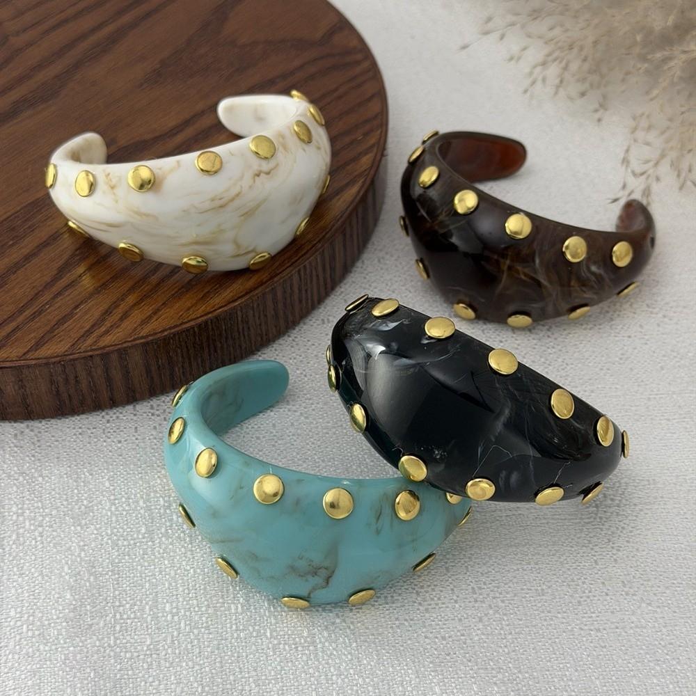 Irregular Resin Cuff Bracelet Marbling Chunky Bangle Vintage Wide Cuff Bracelet Gifts
