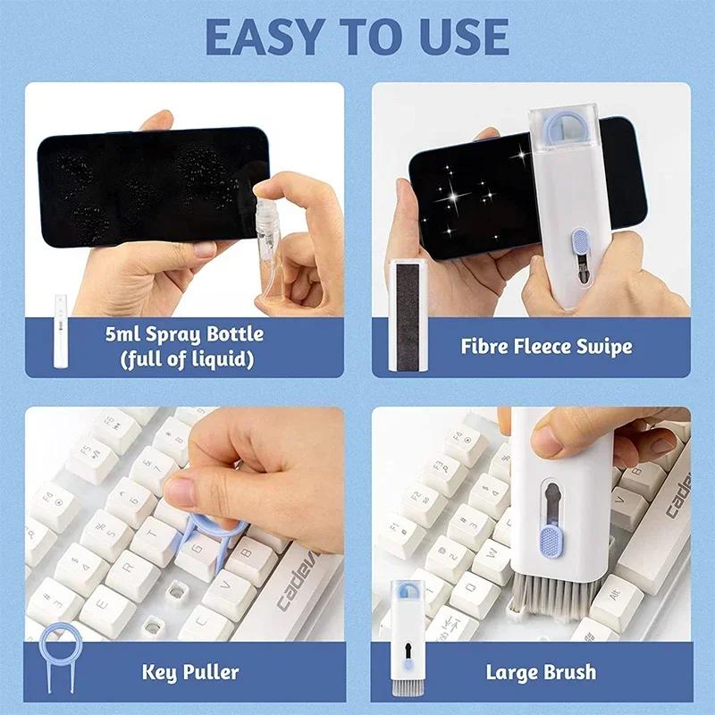 2025 New Multifunctional Cleaning Kit Laptop Keyboard Cleaning Brush Mobile Phone Screen Cleaning Bluetooth Headset Cleaning Pen
