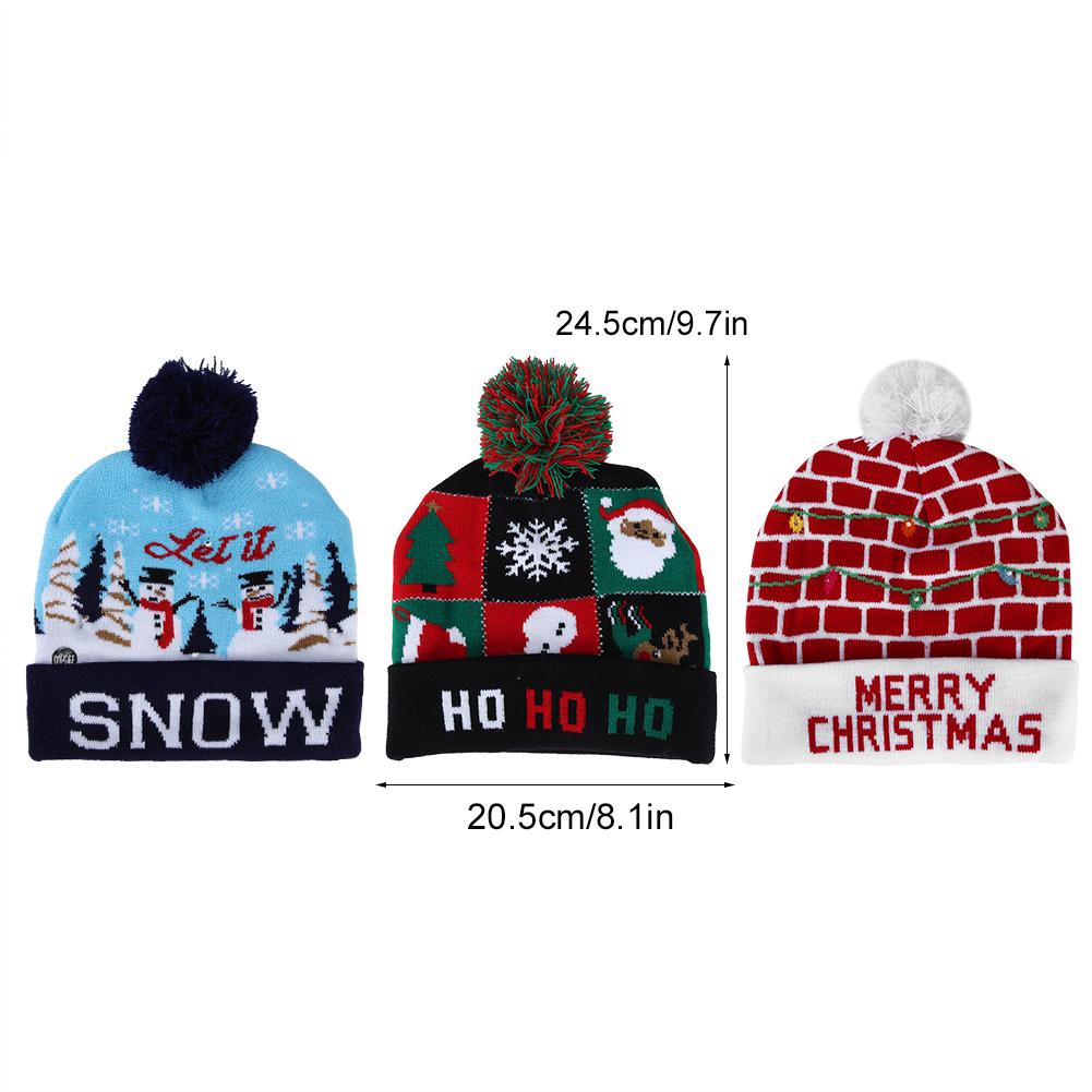 Christmas Knitted Soft Warm Winter Hat Light Hat for Children Adults Festivals Holiday Party