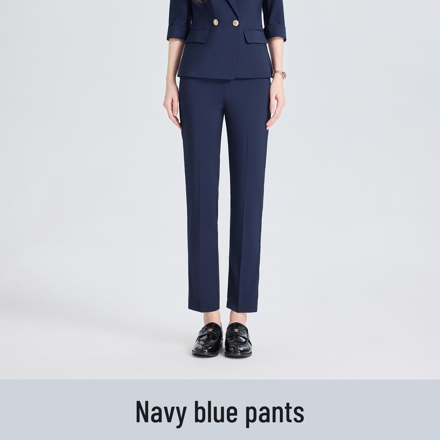 

Women s Double-Breasted Casual Jacket and Pants Set for Spring and Autumn - High-End Professional Fashion XXXL