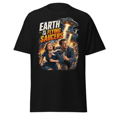 EARTH VS THE FLYING SAUCERS 1950s Movie T-Shirt Unisex Retro Vintage Aliens UFO