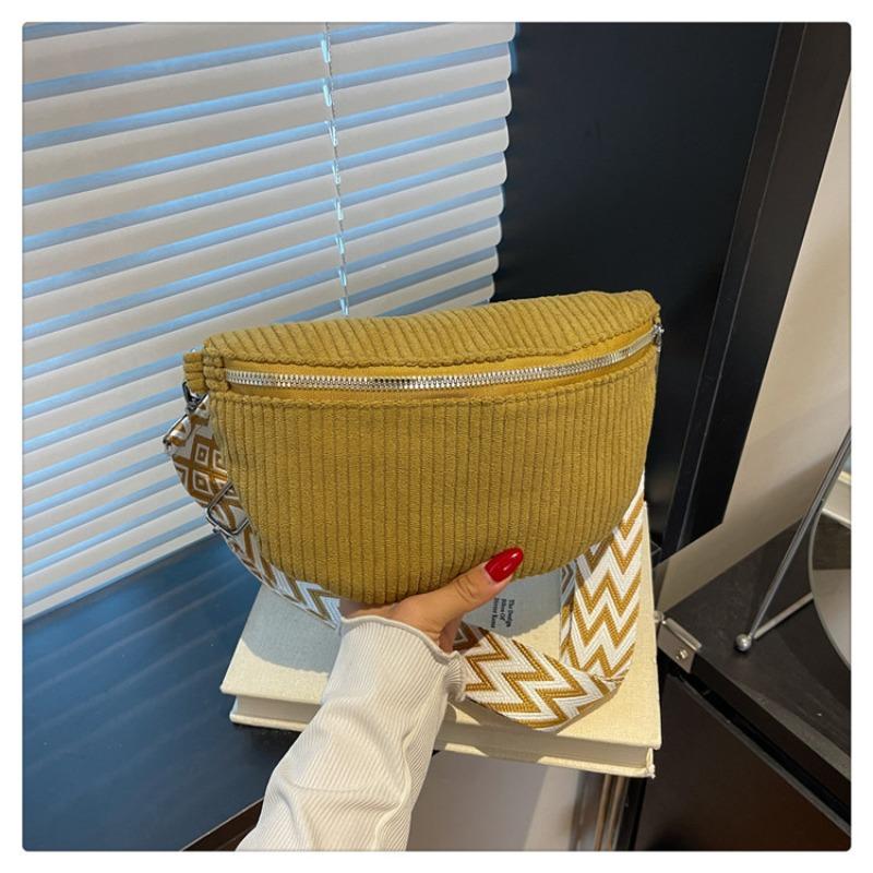 Velvet Bag Women's Large-capacity New Autumn and Winter Niche Design Broadband Messenger Bag Saddle Bag