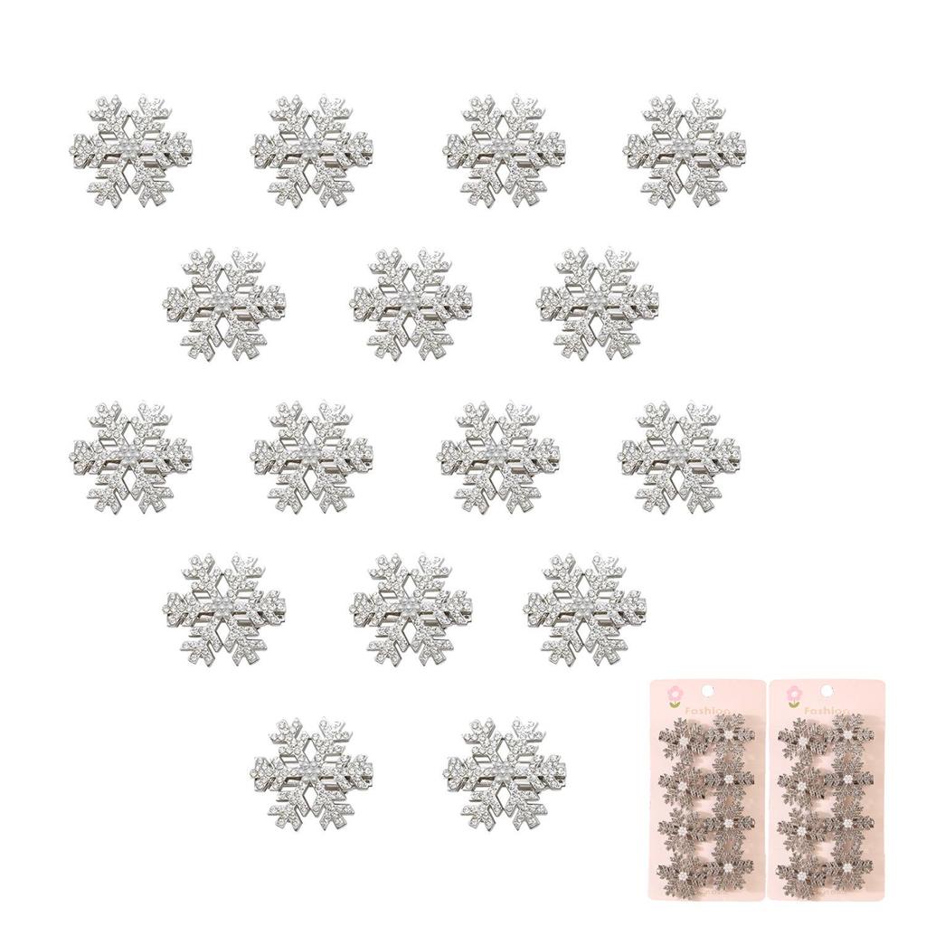 High-End Strass Schneeflocken Haarspange - Voll Diamant Metall Entenschnabel für krauses Haar