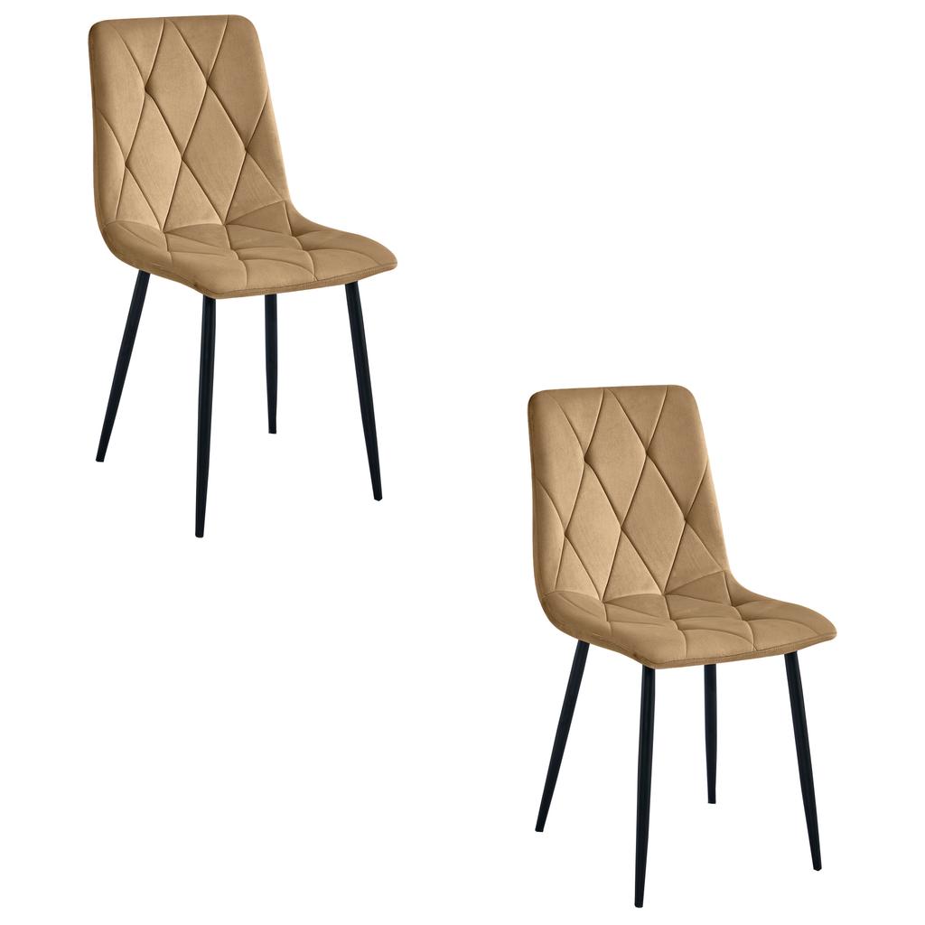 LIBRA Chair - Velvet Brown / Black Legs X 2