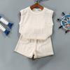 120cm  Toddler Boys Sleeveless Vest Set – Summer Kids Outfits, Loose Fit Children's Clothing, Compatible with Ages