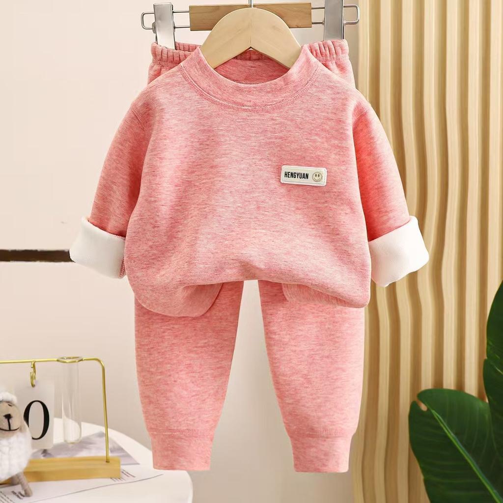 Autumn and Winter Children's Thermal Underwear Plus Fleece Suits Boys' Thick Pajamas Girls' Home Clothes Children's Clothing