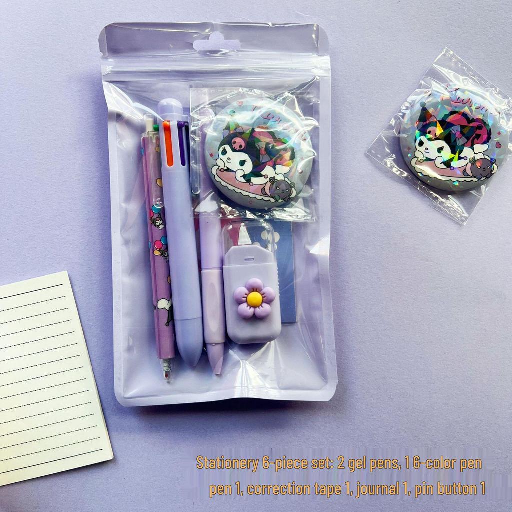 Kuromi 7-teiliges Schreibwaren-Set: Stifte, Korrekturroller & Bleistifte für Schüler